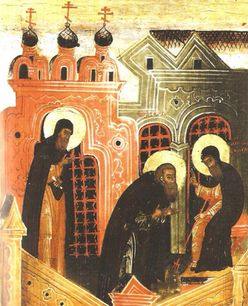 Ростовский архиепископ Григорий благословляет Дионисия