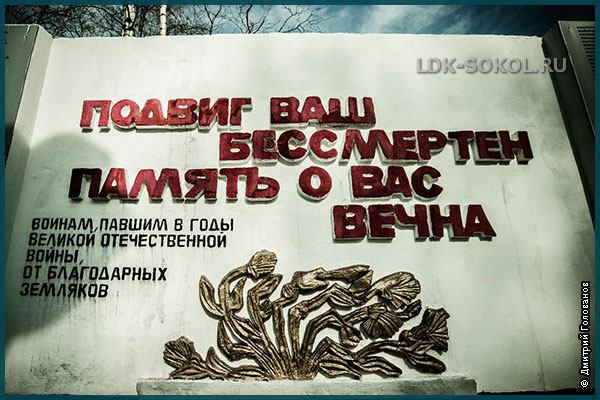 Памятник работникам Сокольского ЛДК погибшим в годы ВОВ